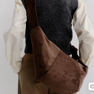 ARCHAIC Knot Suede Crossaint Bag